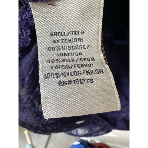 ECI New York Blue Ombré Burnout Silk Velvet Blouse Size 4 Fairycore BohoRomantic - Picture 4 of 8